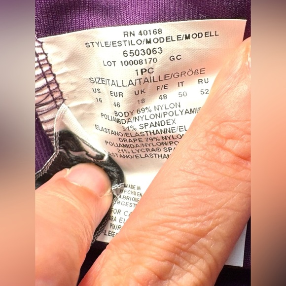 NWT SZ 16 Miraclesuit Plum Must Have Sanibel Ruched One Piece Swimsuit - Picture 6 of 11